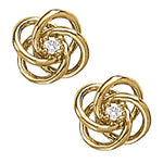 Natural Diamond Love Knot Earring Studs