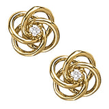 Natural Diamond Love Knot Earring Studs