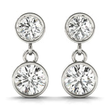 Natural Diamond Two-Stone Dangler Earrings