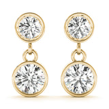 Natural Diamond Two-Stone Dangler Earrings