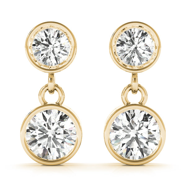 Natural Diamond Two-Stone Dangler Earrings
