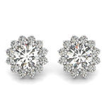 Round Halo Stud Earrings