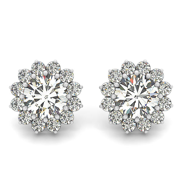 Round Halo Stud Earrings