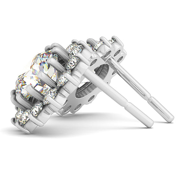 Round Halo Stud Earrings