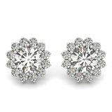 Round Halo Stud Earrings