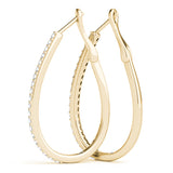 Lab Grown Tear Drop Hoop Earrings