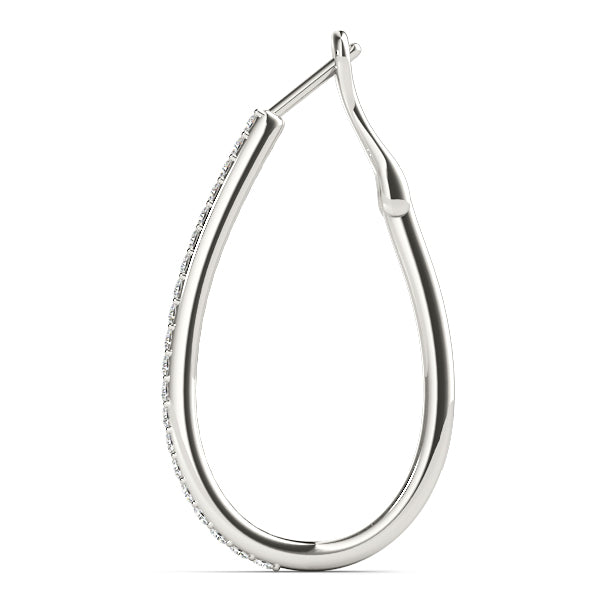 Lab Grown Tear Drop Hoop Earrings