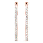 Lab Grown Tear Drop Hoop Earrings