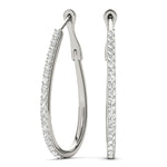 Natural Diamond Tear Drop Hoop Earrings