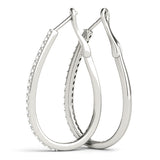 Lab Grown Tear Drop Hoop Earrings