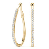 Natural Diamond Tear Drop Hoop Earrings