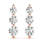 Single Shared Prong Drop Earrings
