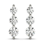 Single Shared Prong Drop Earrings