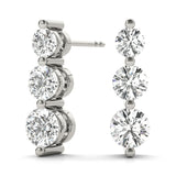 Single Shared Prong Drop Earrings