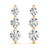 Single Shared Prong Drop Earrings