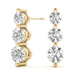 Single Shared Prong Drop Earrings