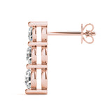 Single Shared Prong Drop Earrings
