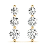 Single Shared Prong Drop Earrings