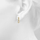 Single Shared Prong Drop Earrings