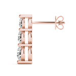 Single Shared Prong Drop Earrings