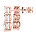 Single Shared Prong Drop Earrings