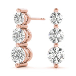 Single Shared Prong Drop Earrings