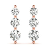 Single Shared Prong Drop Earrings