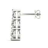 Single Shared Prong Drop Earrings