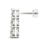 Single Shared Prong Drop Earrings