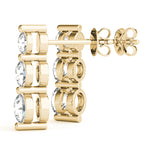 Single Shared Prong Drop Earrings
