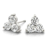 Lab Grown 3-Stone Earrings