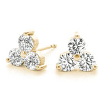 Lab Grown 3-Stone Earrings