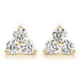Natural Diamond 3-Stone Earrings
