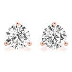 Natural Diamond Prong Set Solitaire Earrings