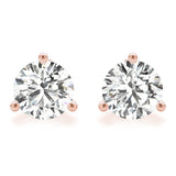 Natural Diamond Prong Set Solitaire Earrings