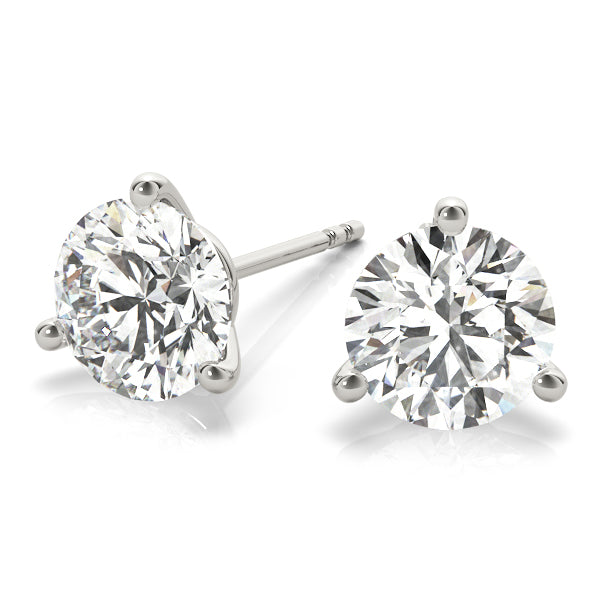 Lab Grown Prong Set Solitaire Earrings