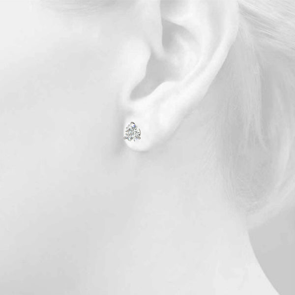 Lab Grown Prong Set Solitaire Earrings