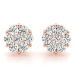 Natural Diamond Cluster Studs