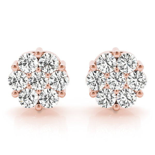 Natural Diamond Cluster Studs