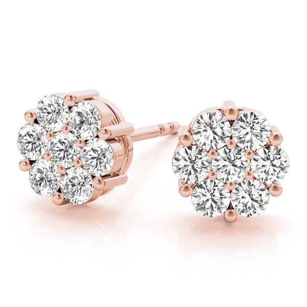Lab Grown Diamond Cluster Studs