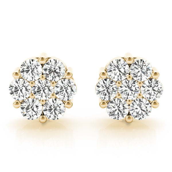 Natural Diamond Cluster Studs