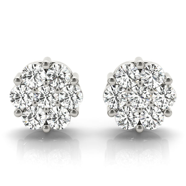 Natural Diamond Cluster Studs