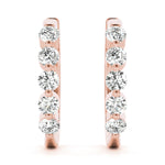Diamond Shared-Prong Huggie Earrings