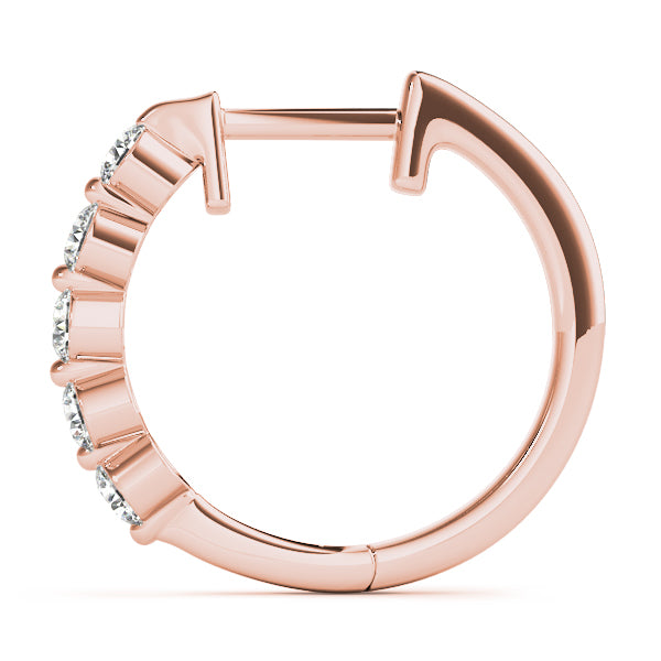 Diamond Shared-Prong Huggie Earrings