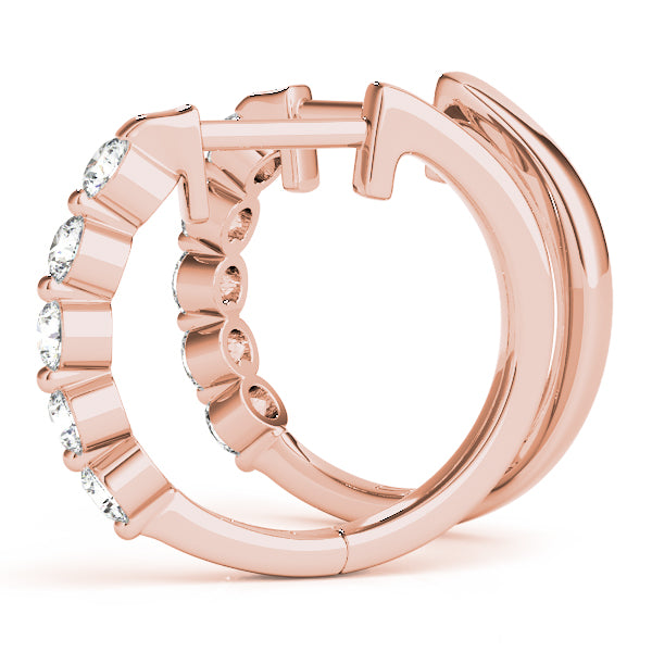 Lab Grown Diamond Shared-Prong Huggie Earrings