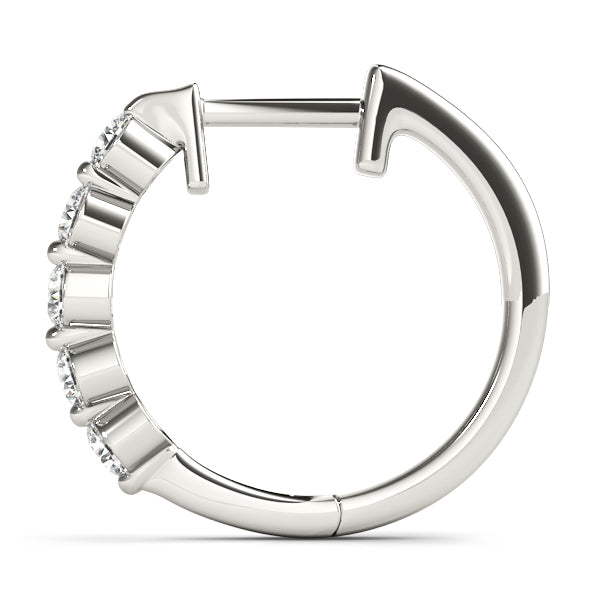 Diamond Shared-Prong Huggie Earrings