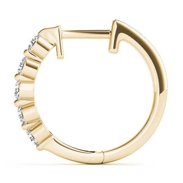Diamond Shared-Prong Huggie Earrings