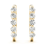 Diamond Shared-Prong Huggie Earrings