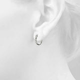 Diamond Shared-Prong Huggie Earrings