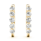 Diamond Shared-Prong Huggie Earrings